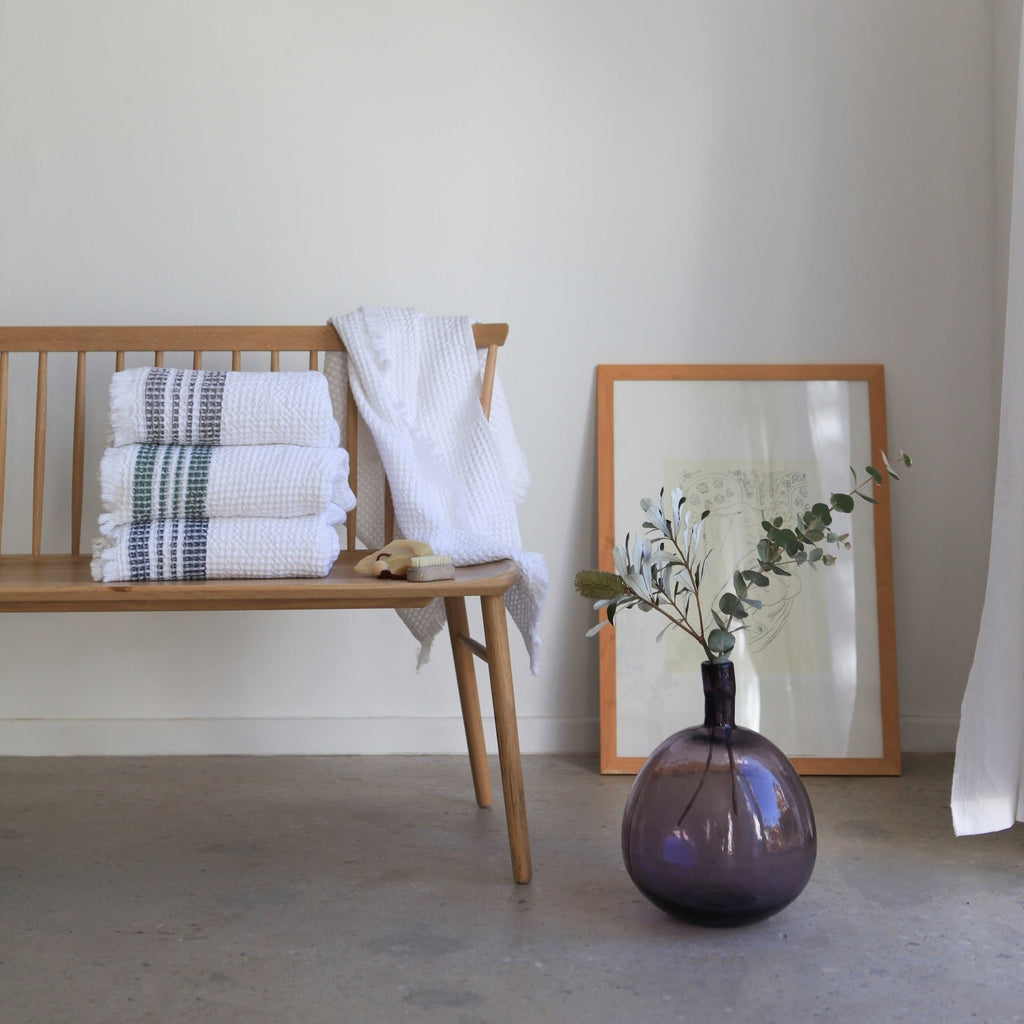 Organic Belgian Waffle Hand Towels - Ash