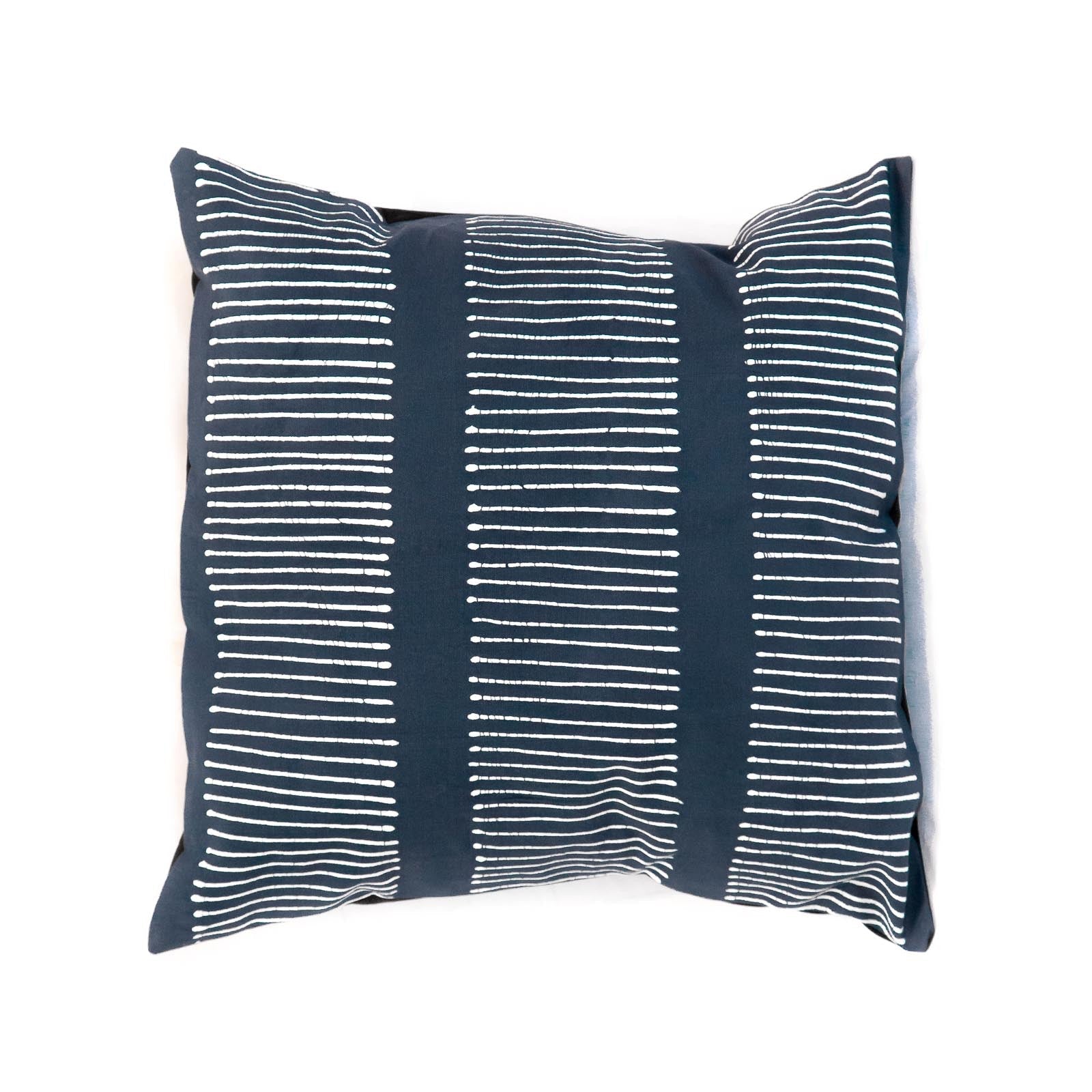 Tribal Cloth Indigo Lines Pillow Cover