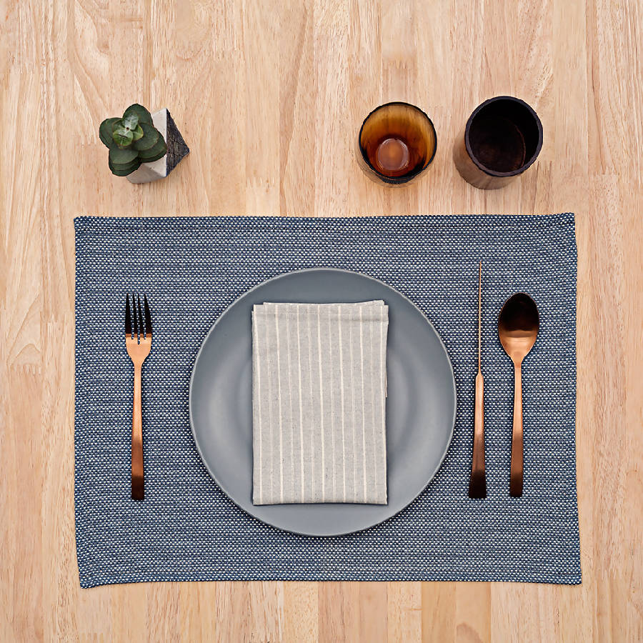 Grey Striped Cotton Napkin (Set of 4)