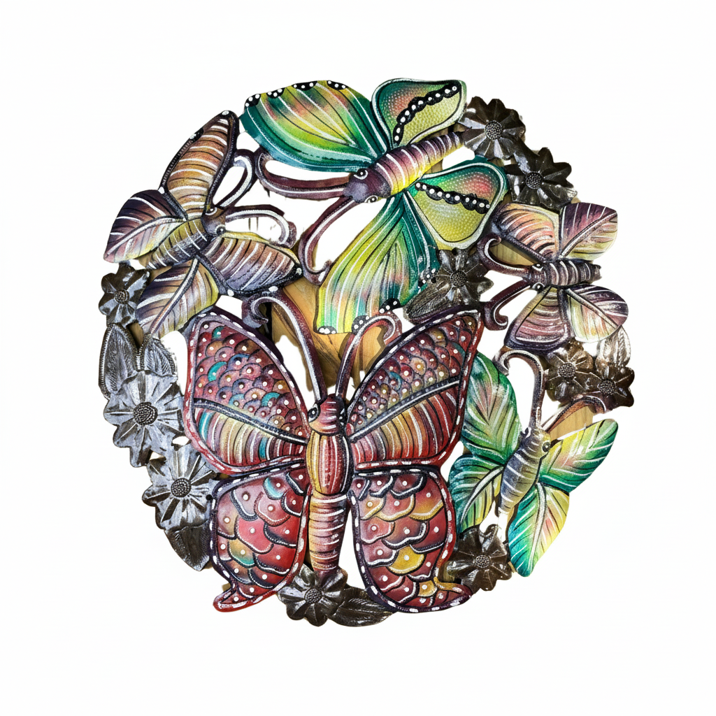 Painted Colorful Group of Butterflies