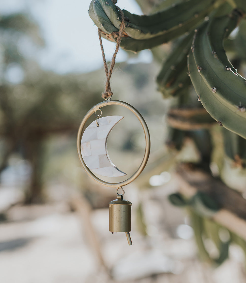 Chayana Small Moon Mother of Pearl Wind Chime
