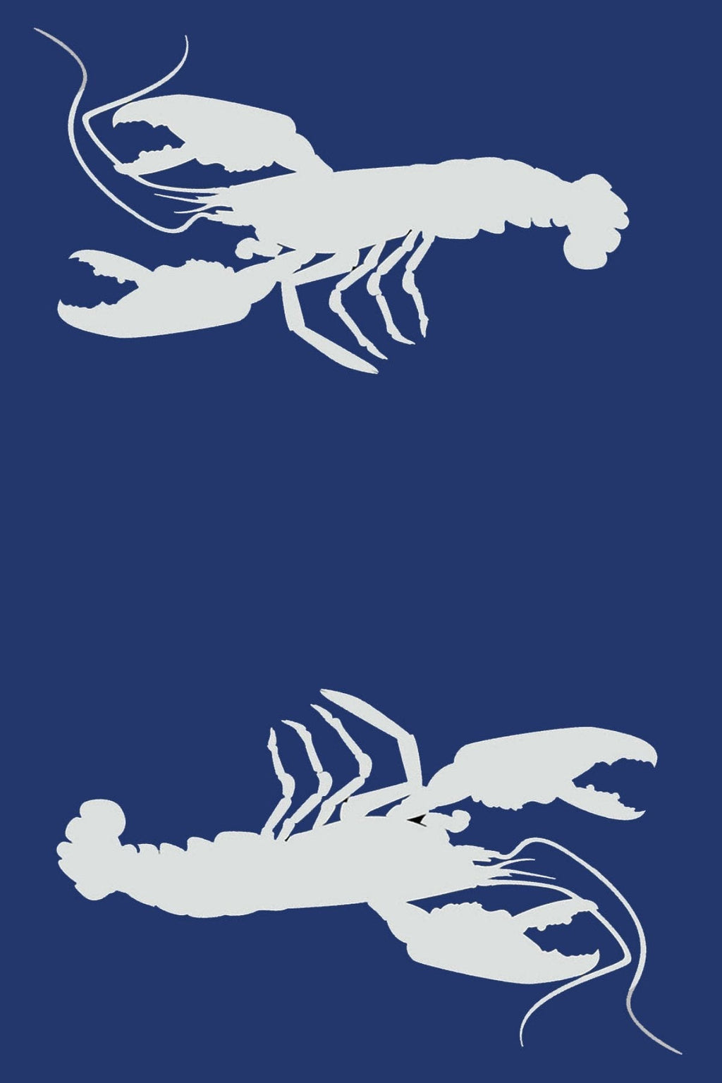 Double Lobster Blue & White Rug