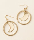 Diya Crescent Moon Hoop Dangle Earrings