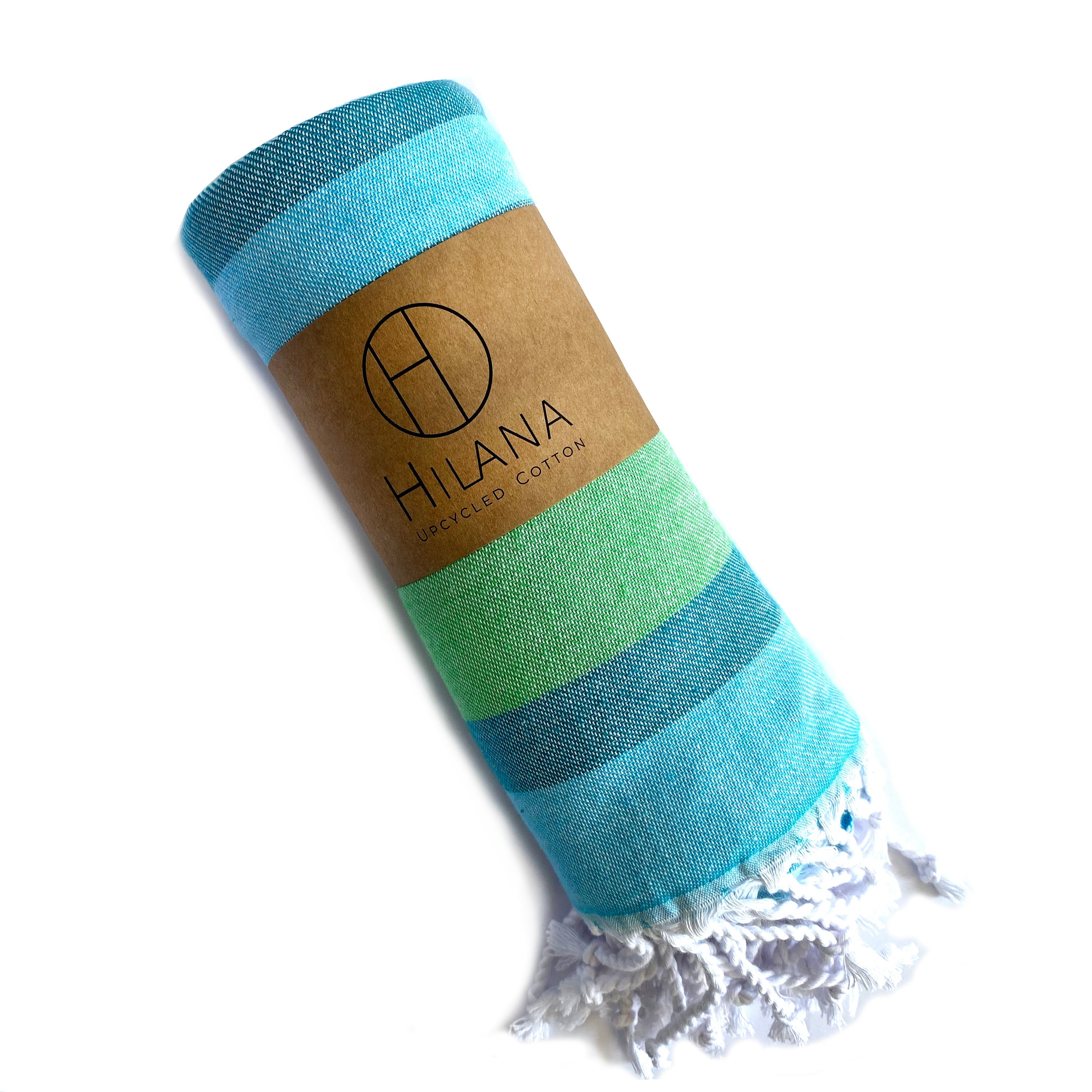Samara Striped Sustainable Turkish Towel - Green