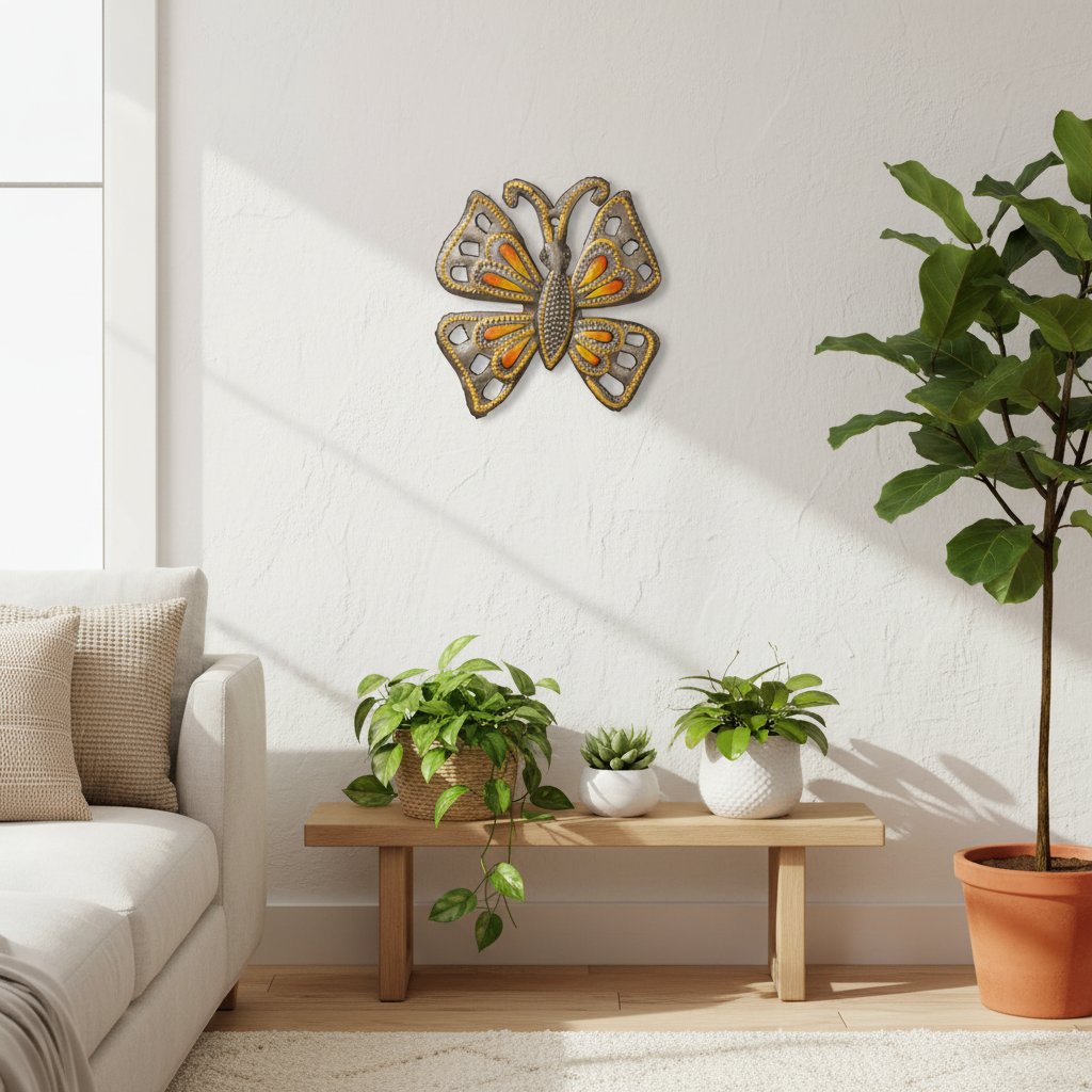 Orange Butterfly Ornament