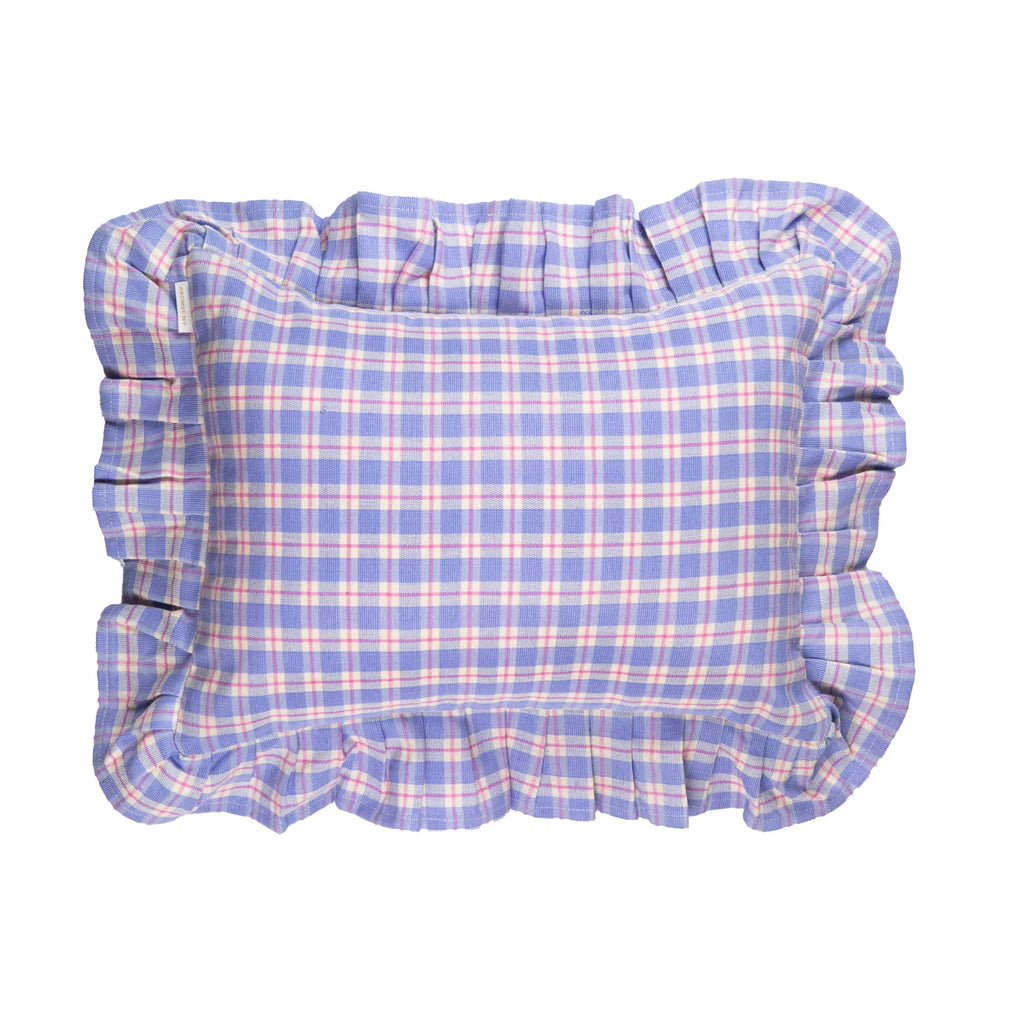 Archive NY Sofia Plaid Ruffle Pillow in Periwinkle