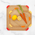 Premium Series 3-Piece Cutting Board Set - Non Slip & Color Code (S+M+L)