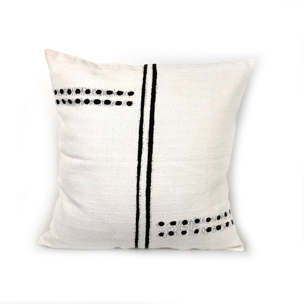 Sadza Dots & Lines Pillow Cover - White