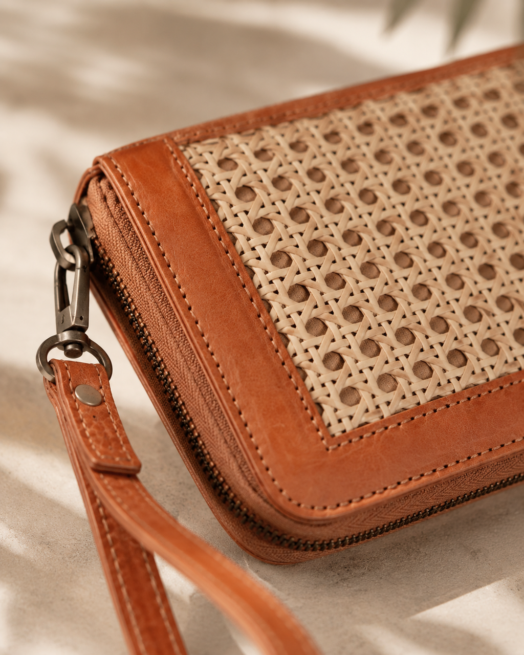 Raja Leather & Cane Wallet