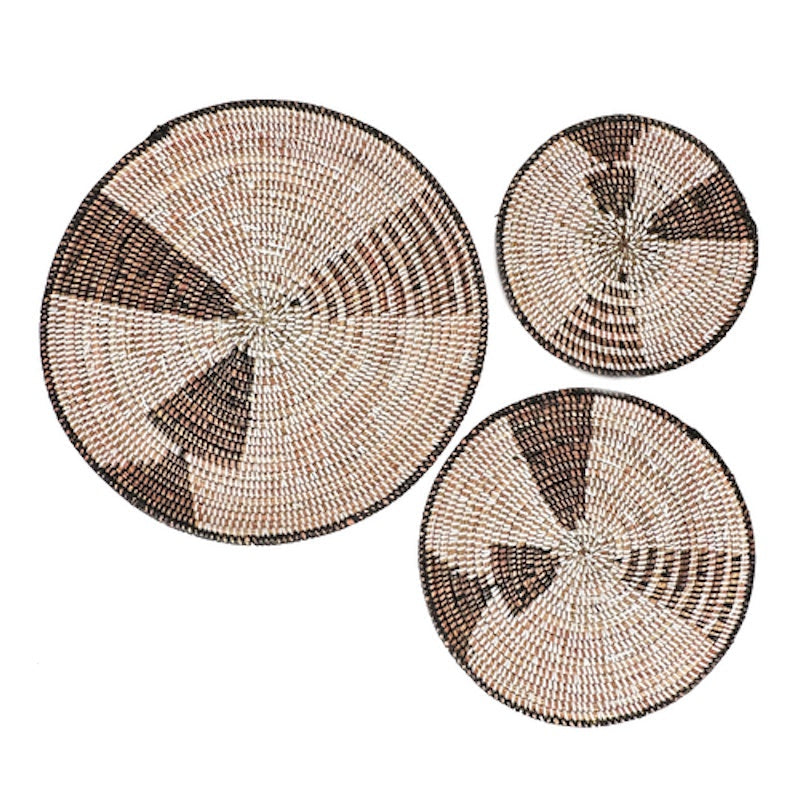 Wall Basket Graphic Print Black & White (Set of 3)