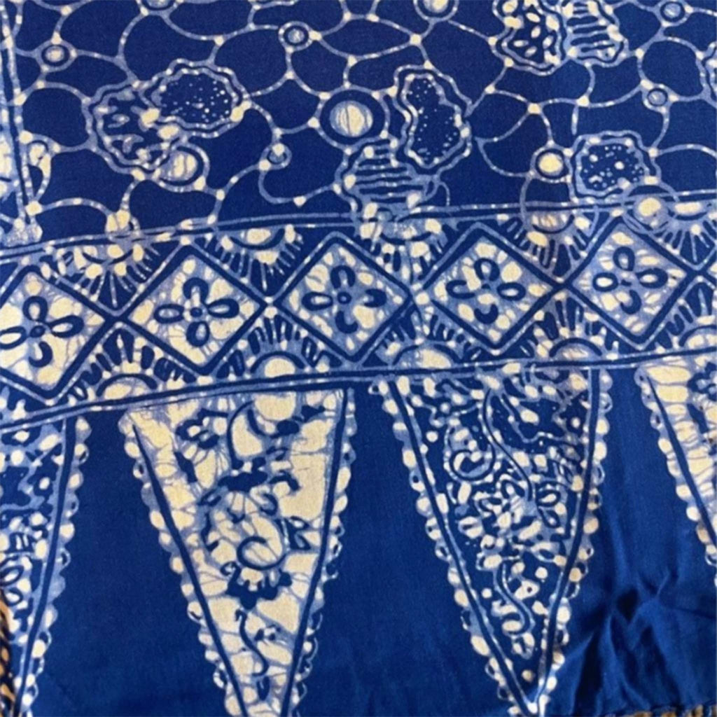 Handmade Batik Scarf - Boulder Blue, Light Blue & White