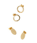 Diya Stud Circle & Oval Earrings (Set of 2)