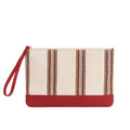 Antiochia Red Calfskin & Handloomed Fabric Clutch
