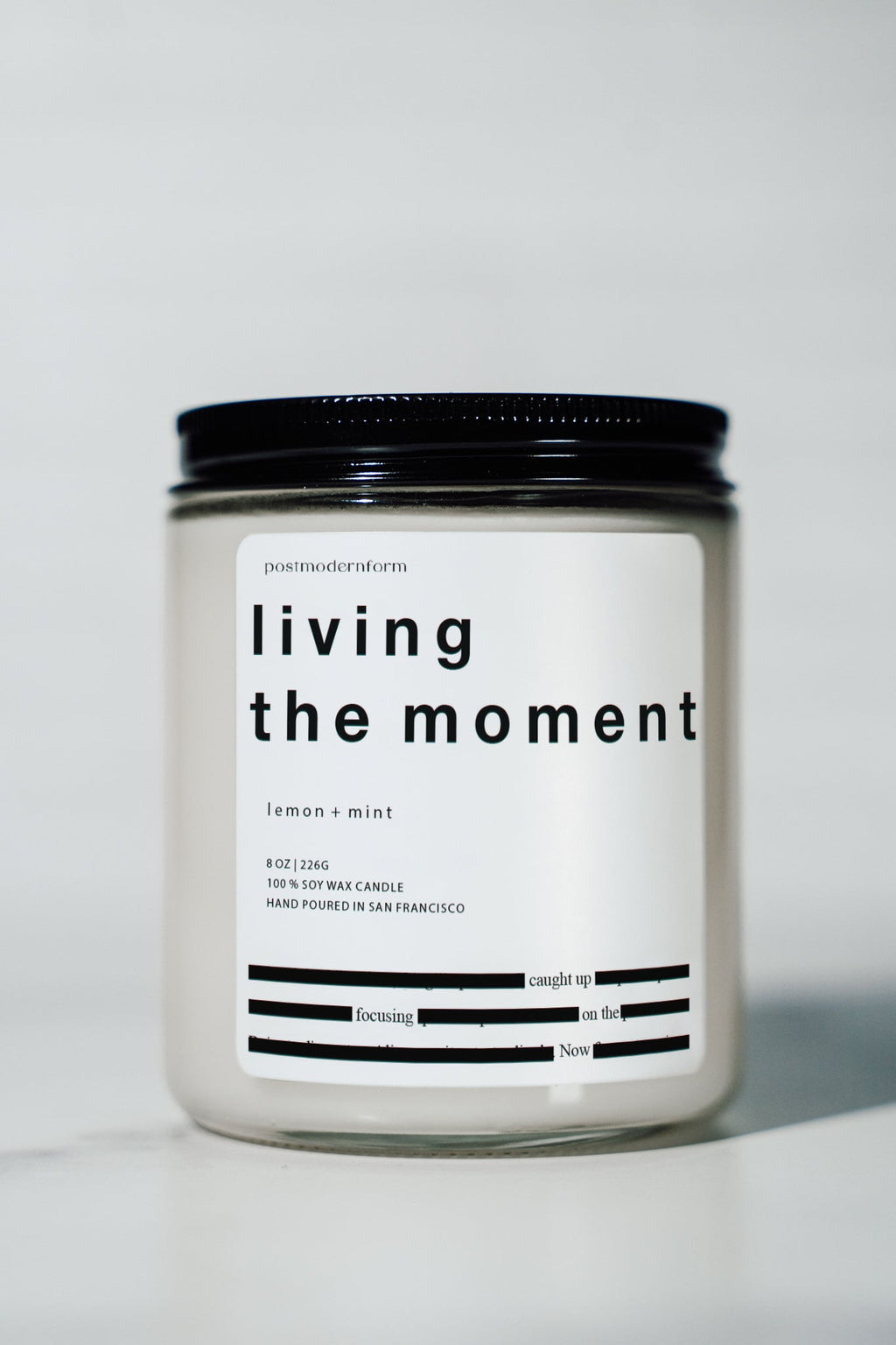 'Living the Moment' Candle - Lemon & Mint