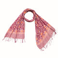 Handmade Batik Scarf - Plumeria, Pink, Purple & Peach
