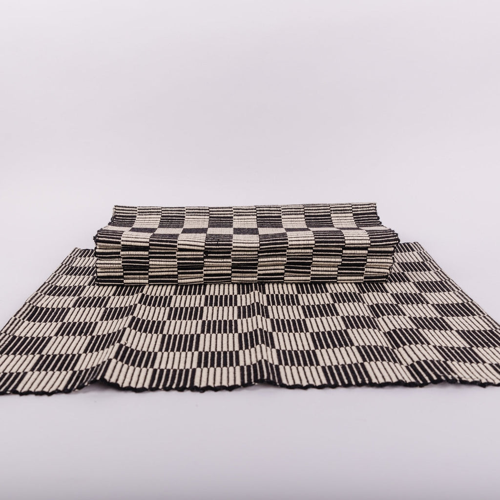 Handloomed Checkered Placemats - Black