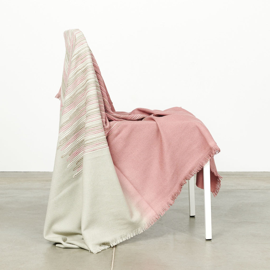 Chive Pink Green Ombre Handloom Merino Throw