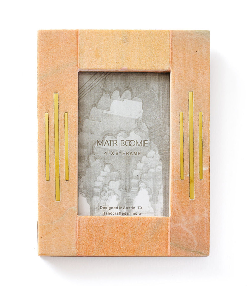 Jaipuri Picture Frame - Pink Carved Marble (4x6)
