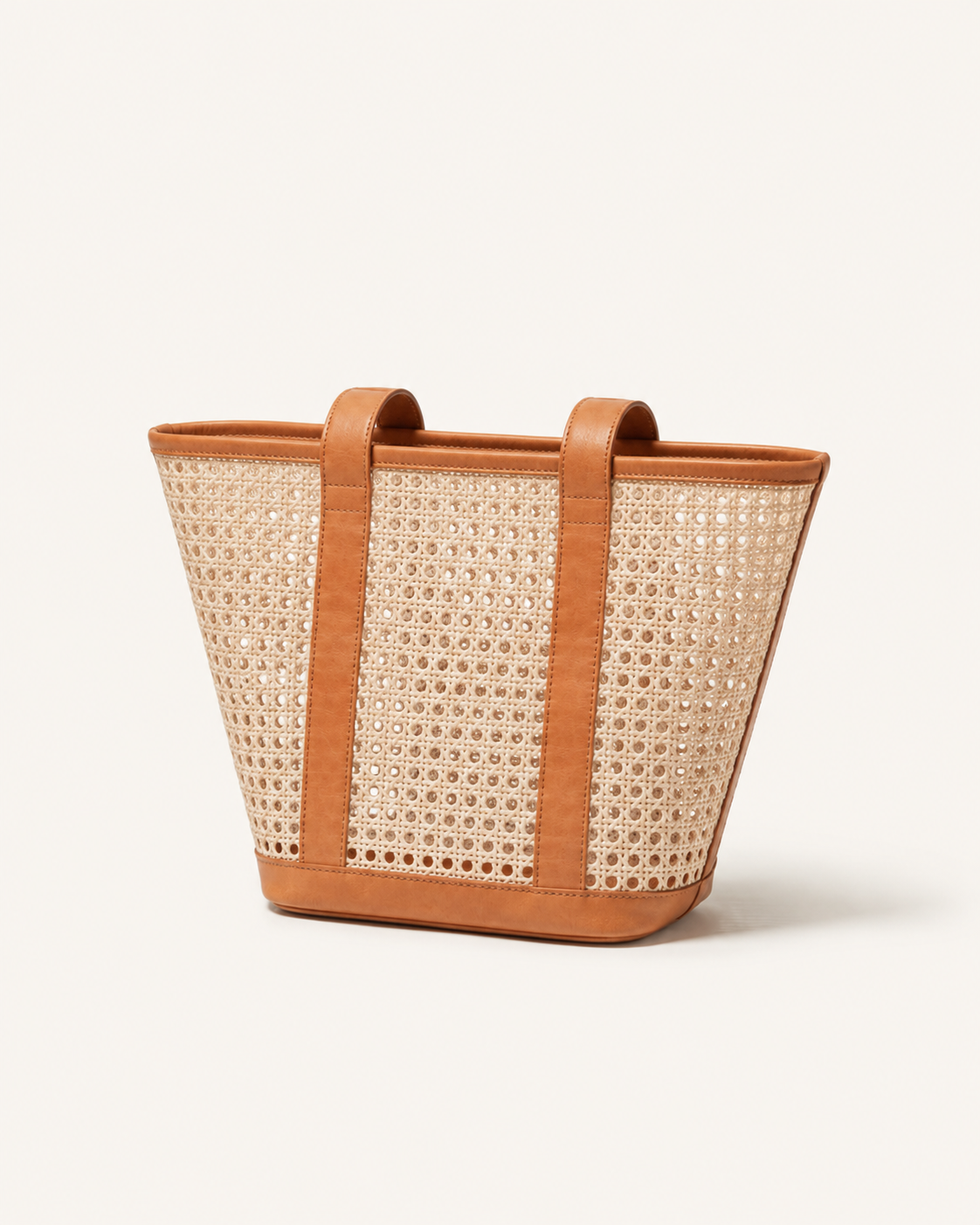 Raja Leather & Cane Carryall Bag
