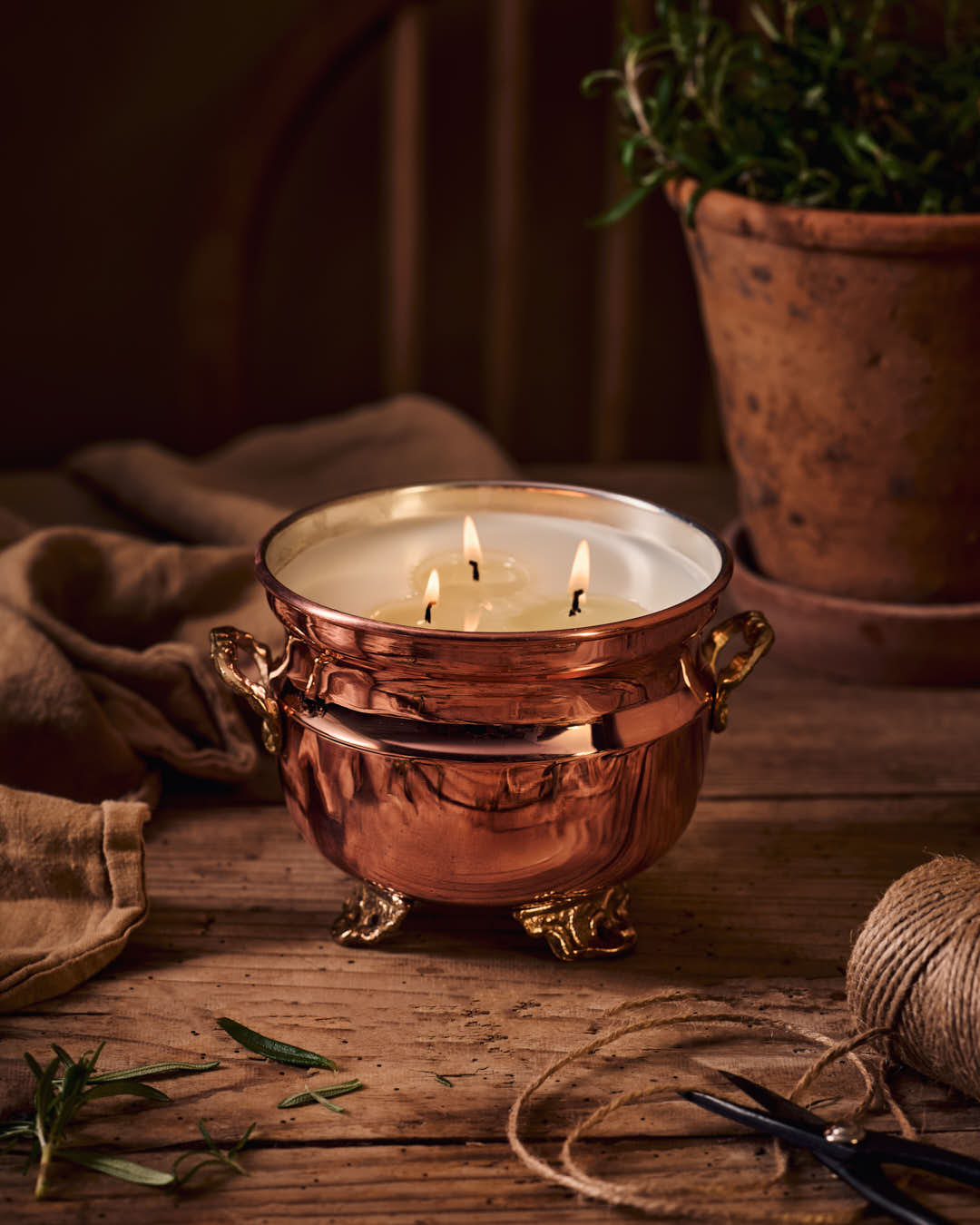 Vintage French Inspired Grapefruit Mint Jardinière Candle