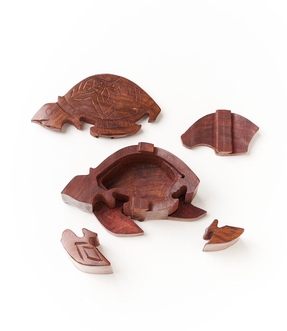Rosewood Sea Turtle Puzzle Box