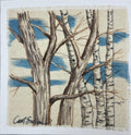 Painting on Raw Silk - Winter Birch & Maple