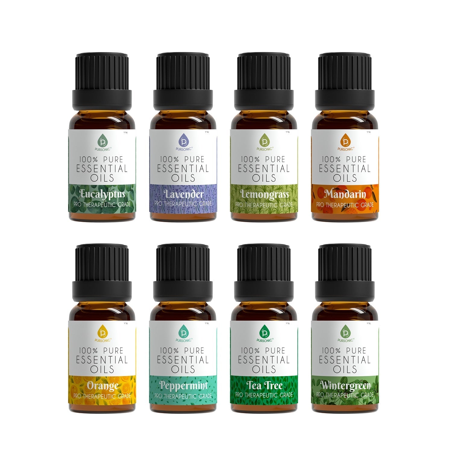 100% Pure Essential Aromatherapy Oils (8-Pack)