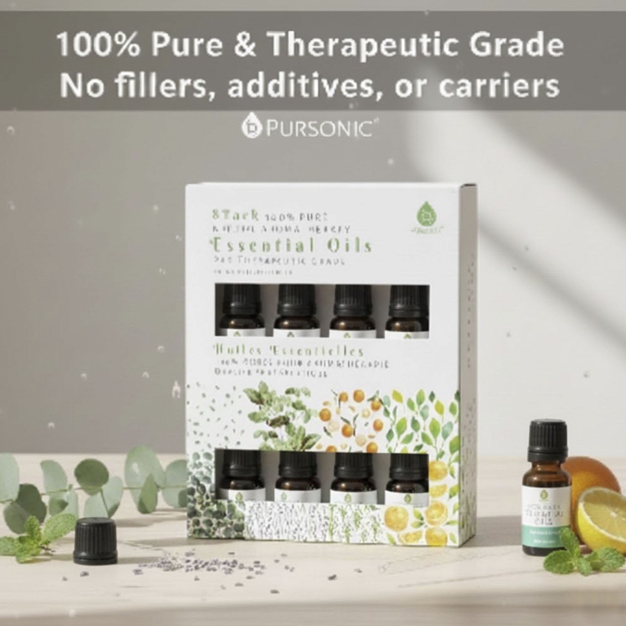 100% Pure Essential Aromatherapy Oils (8-Pack)