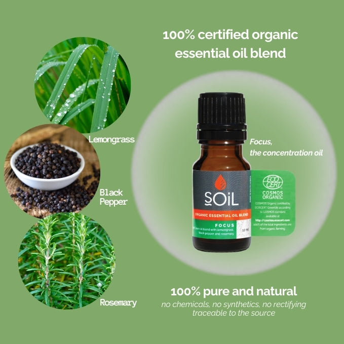 Organic Essential Oil Blend - Focus (10ml)