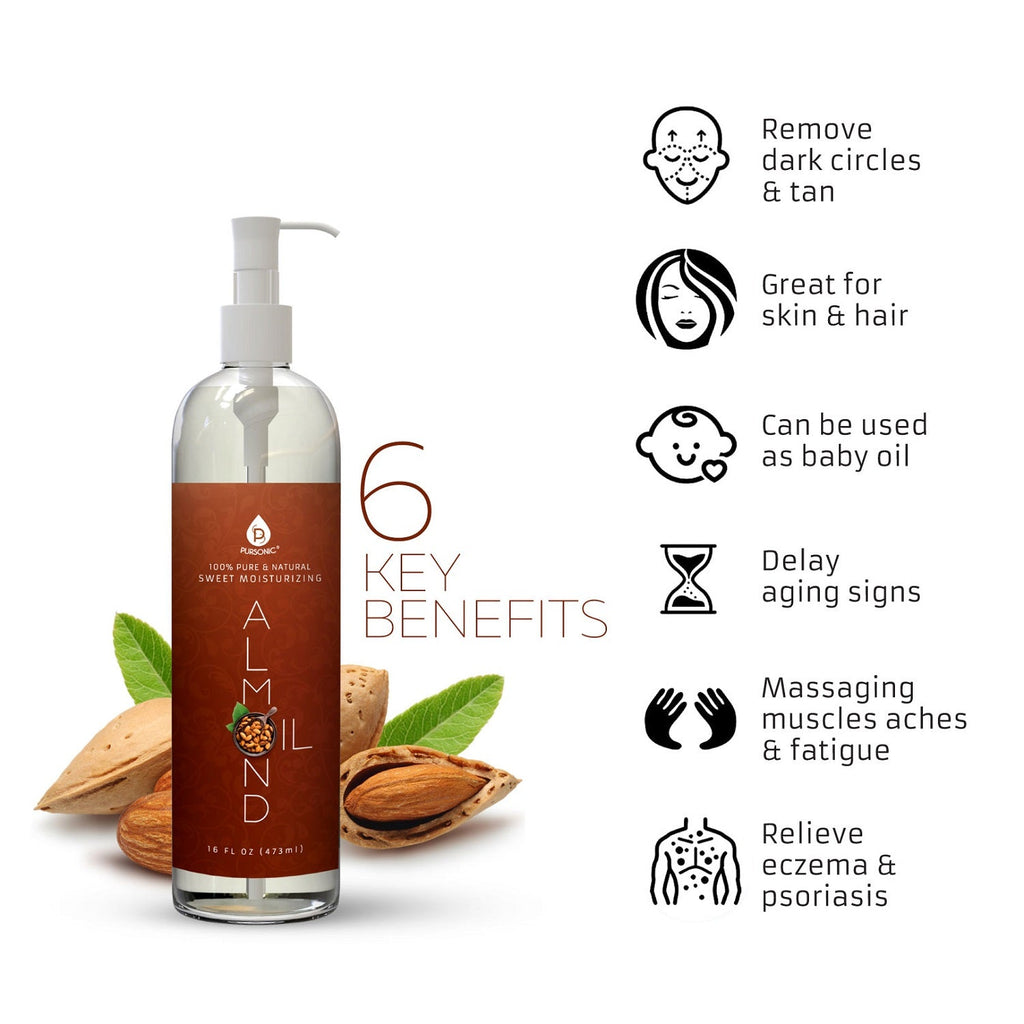 100% Pure & Natural Sweet Almond Oil (16 oz)