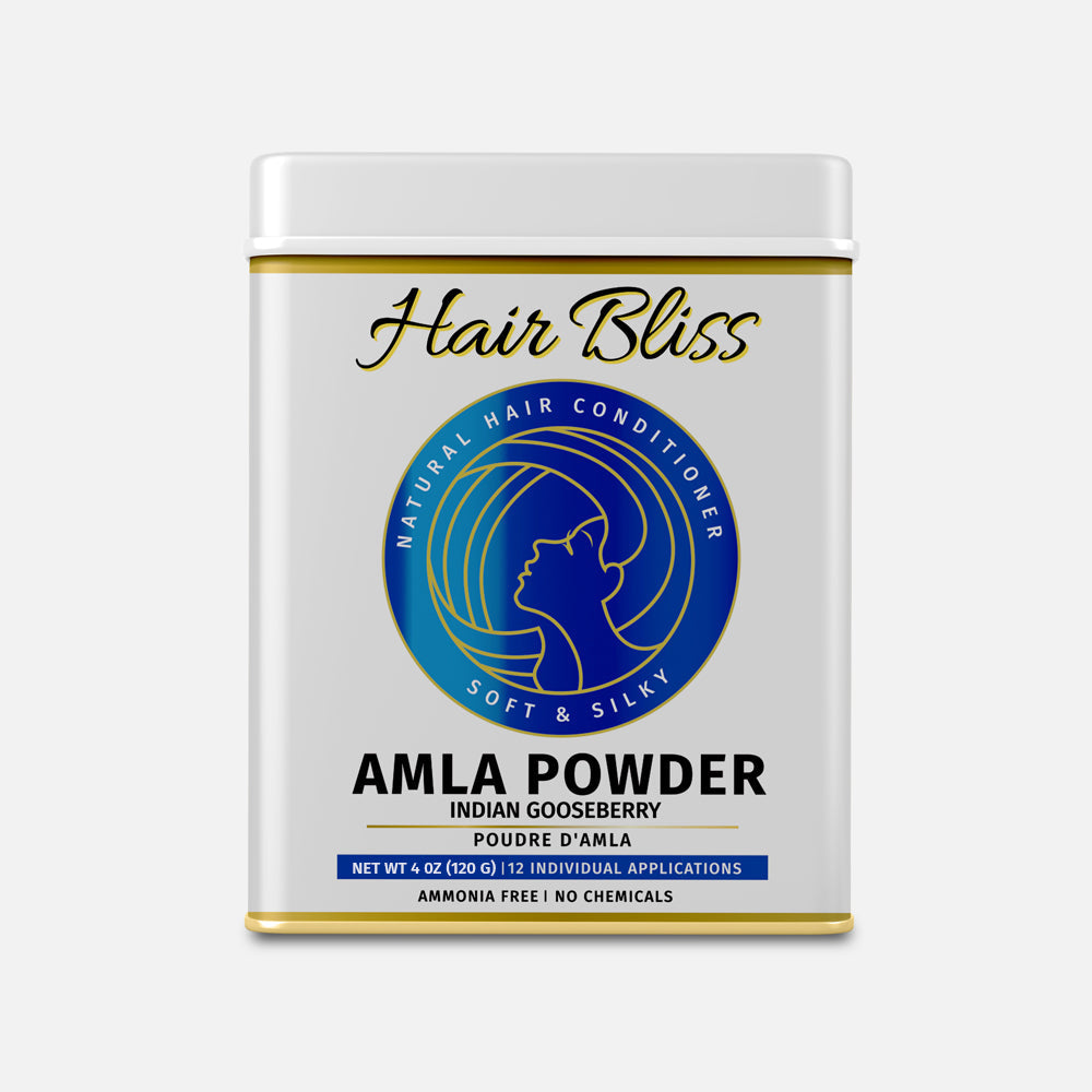 Hair Bliss Natural Amla Gooseberry Herbal Hair & Skin Conditioning Powder with Reusable Brush & Tray (12 Individual Sachets - 10gm each)