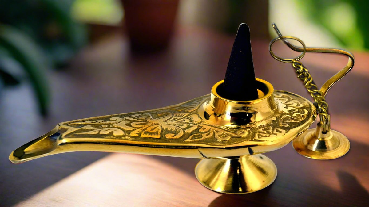 Mini Brass Genie Cone Burner & Lamp