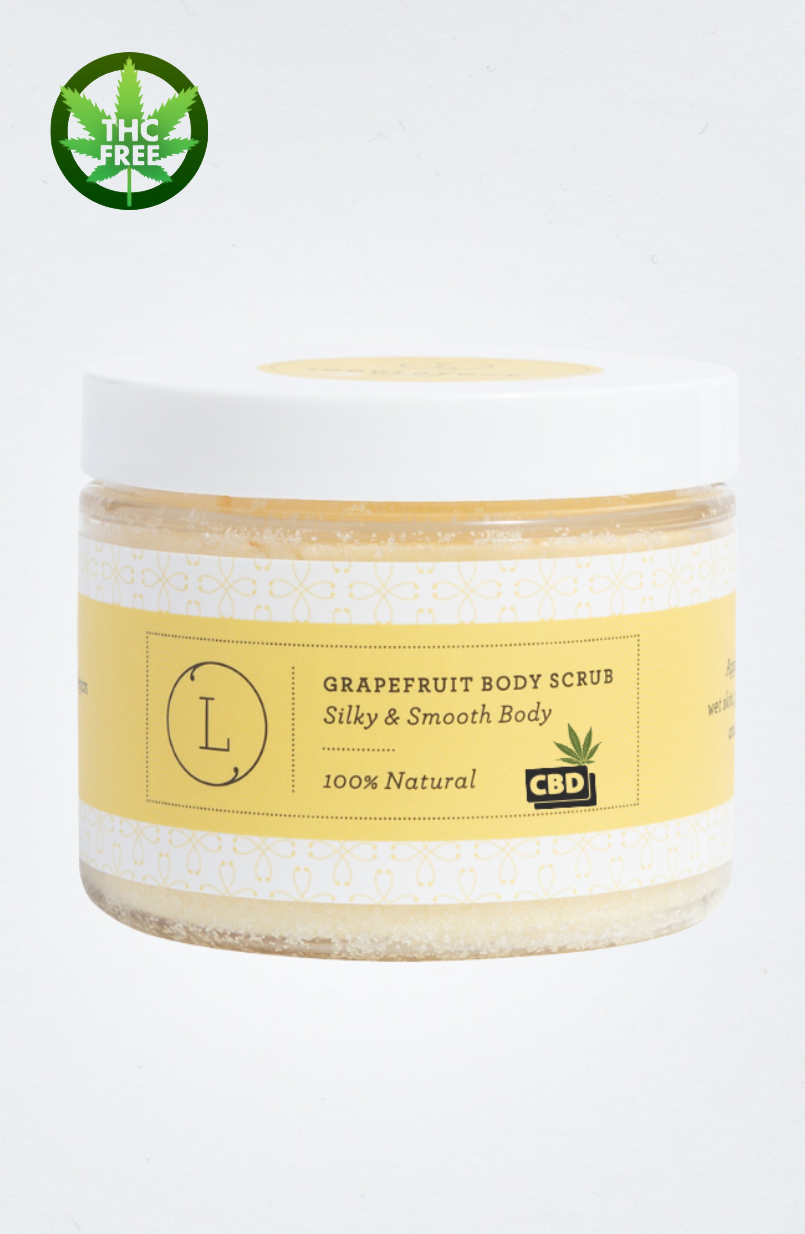 Grapefruit Body Salt Scrub with CBD, Moisturizing and Fresh