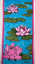 Hand-Dyed Silk Wall Hanging  - Waterlily Zen