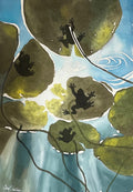 Hand-Dyed Silk Wall Hanging  - Pond Life (Large)