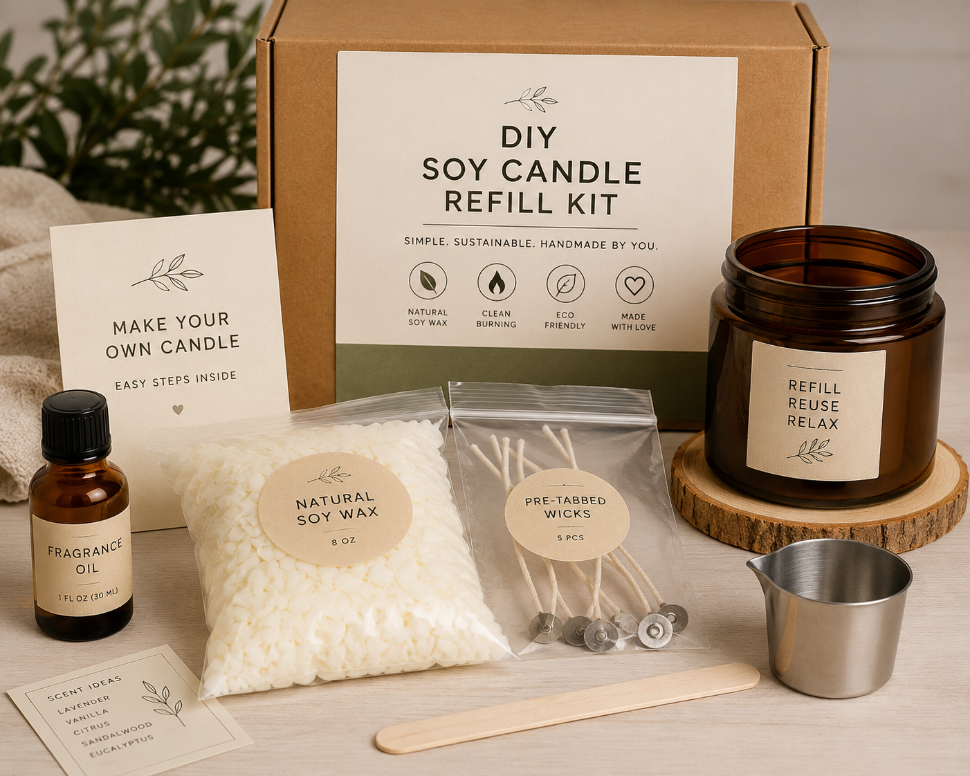 Soy Candle Refill Kit & Essential Oil Blend