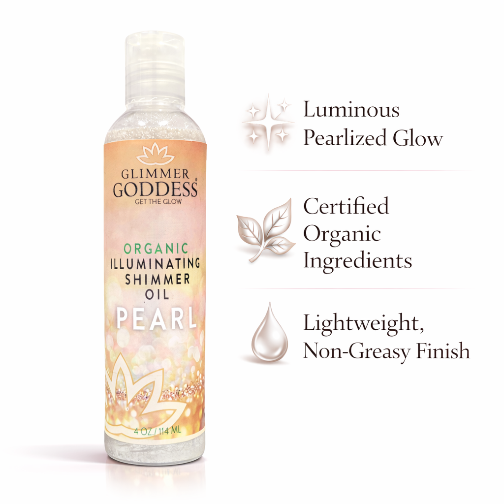 Organic Shimmer Body Oil for a Soft Non-Greasy Body Glow
