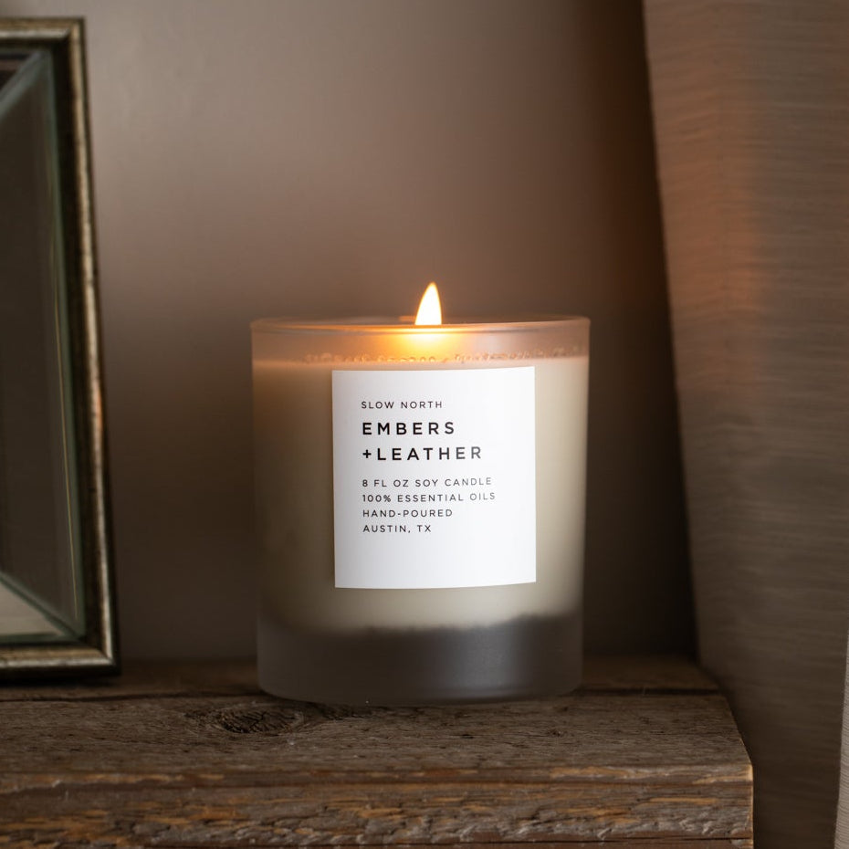 Embers & Leather Signature Candle (Vetiver, Cedar & Patchouli)