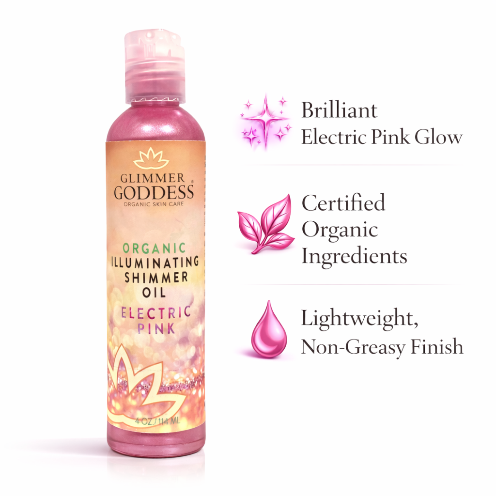 Organic Shimmer Body Oil for a Soft Non-Greasy Body Glow