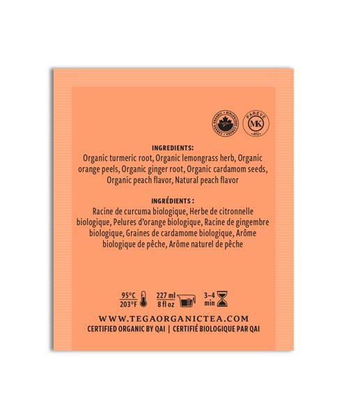 Peach Turmeric Organic Herbal Tea Bags | 100ct