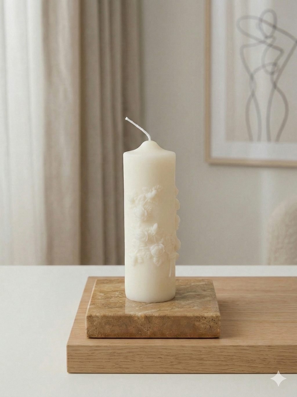 Floral Pillar Candle