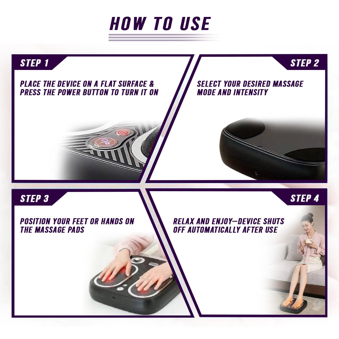Stress & Pain Relief Foot Massager with Heat (Deep Tissue, Circulation & Relaxing)