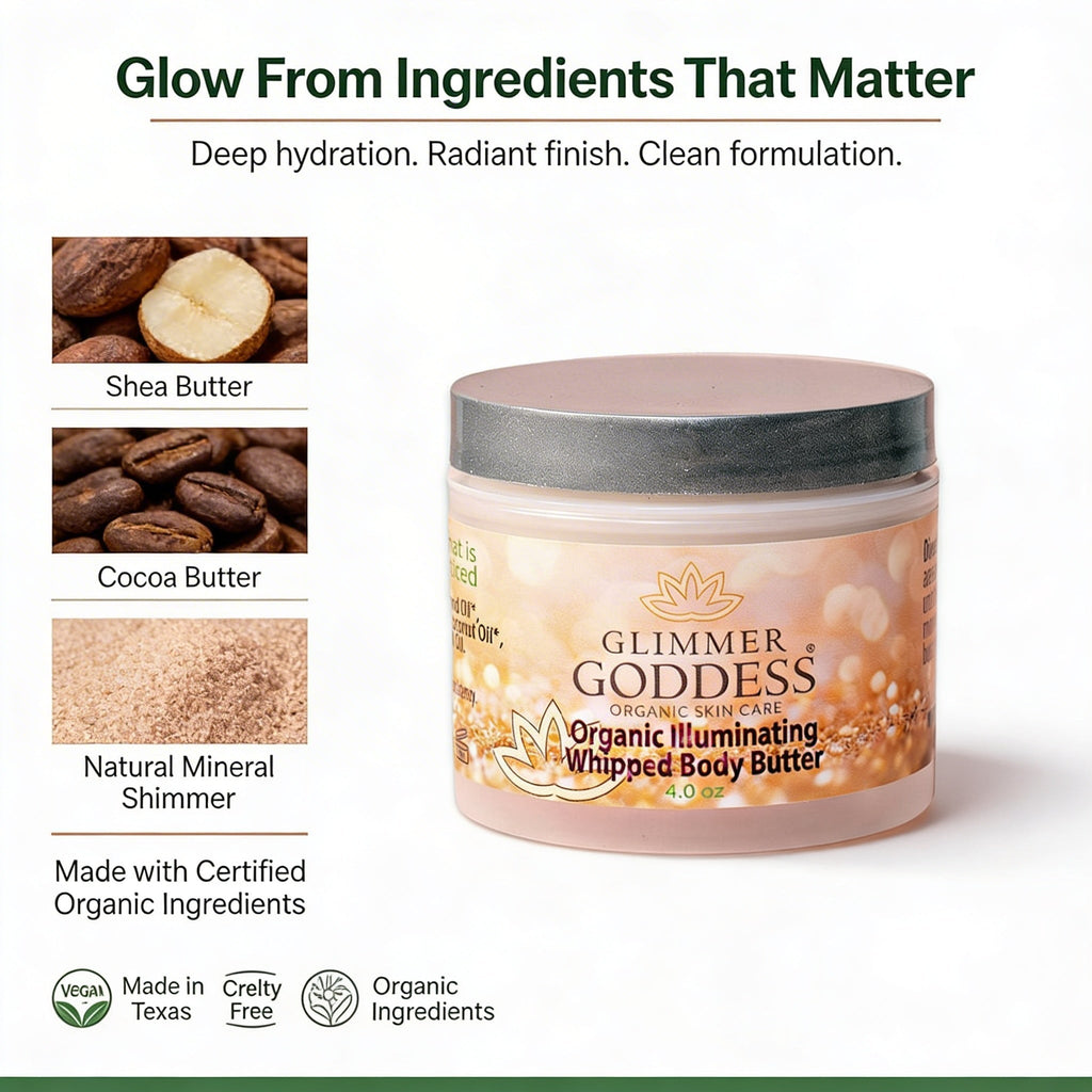 Organic Shimmer Body Butter – Radiant Deep Hydration