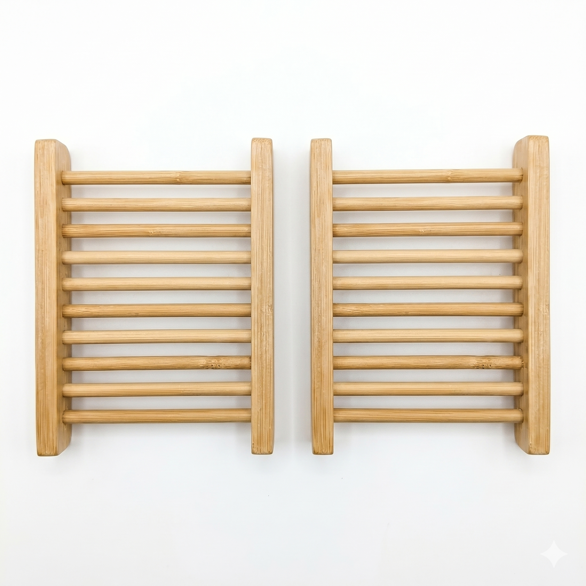 Natural Bamboo Soap Bar Dish (2-Pack)
