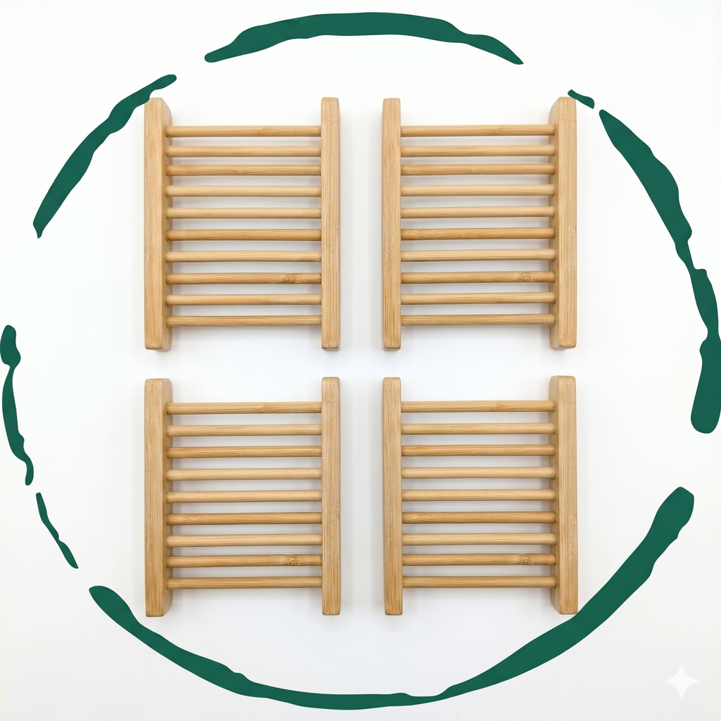 Bamboo Soap Dish (4-Pack)