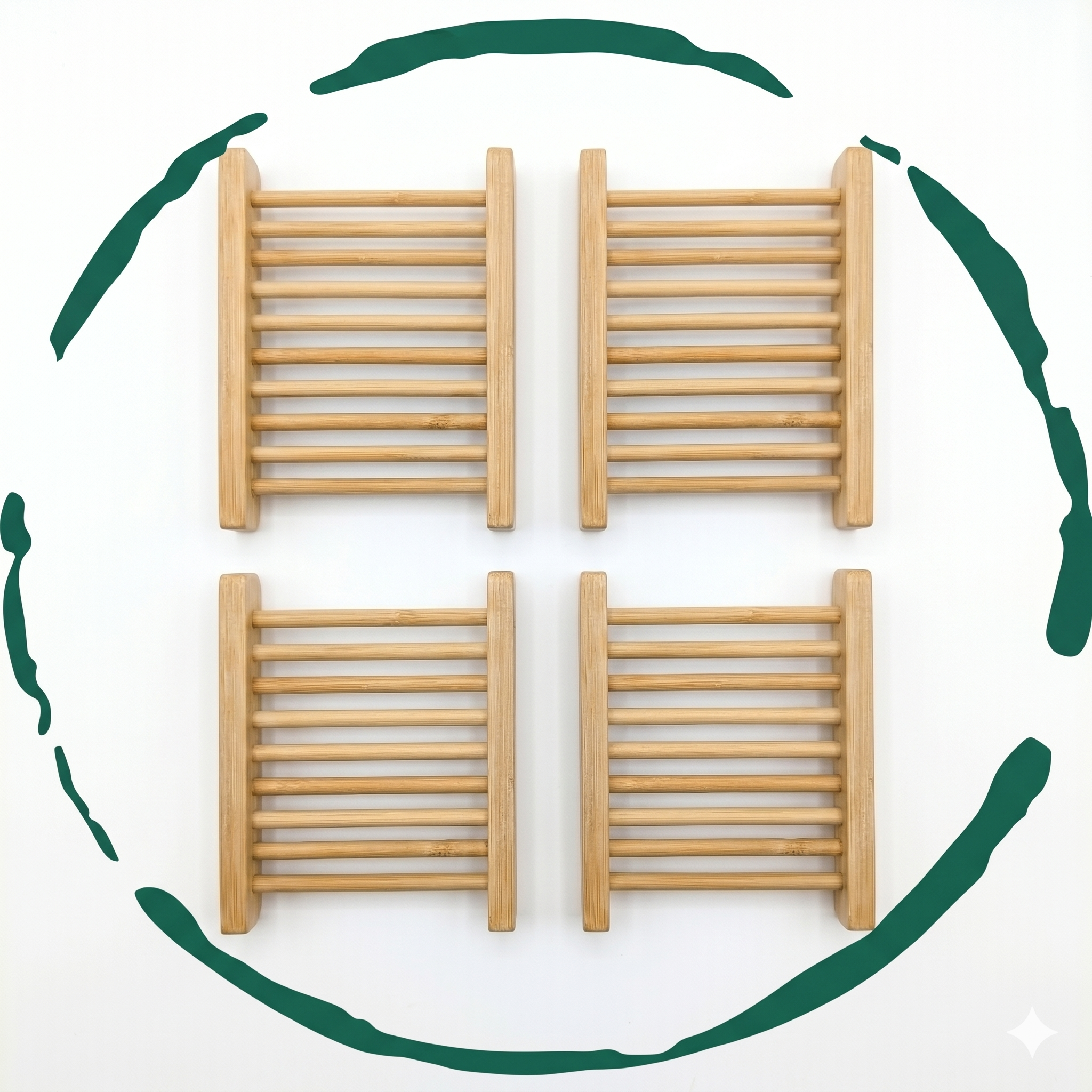 Bamboo Soap Dish (4-Pack)