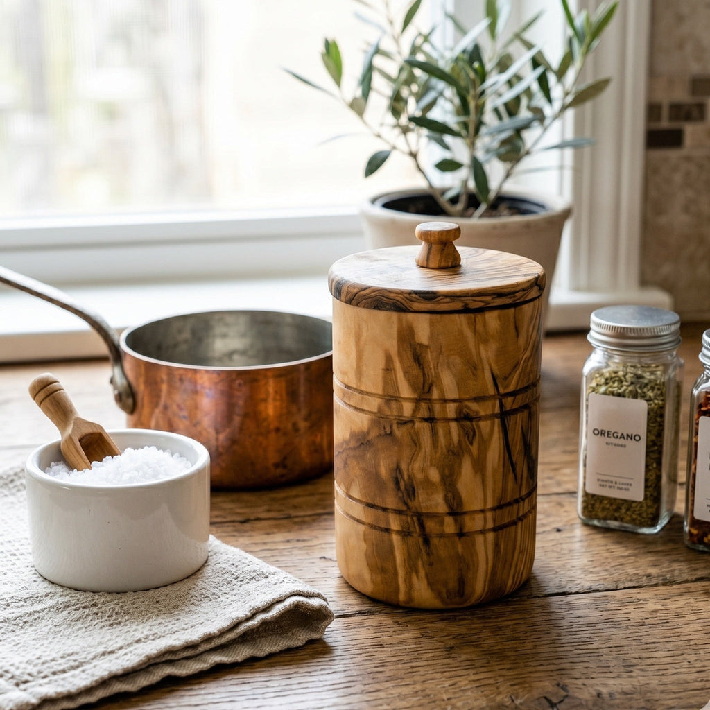 Olive Wood Jar with Lid