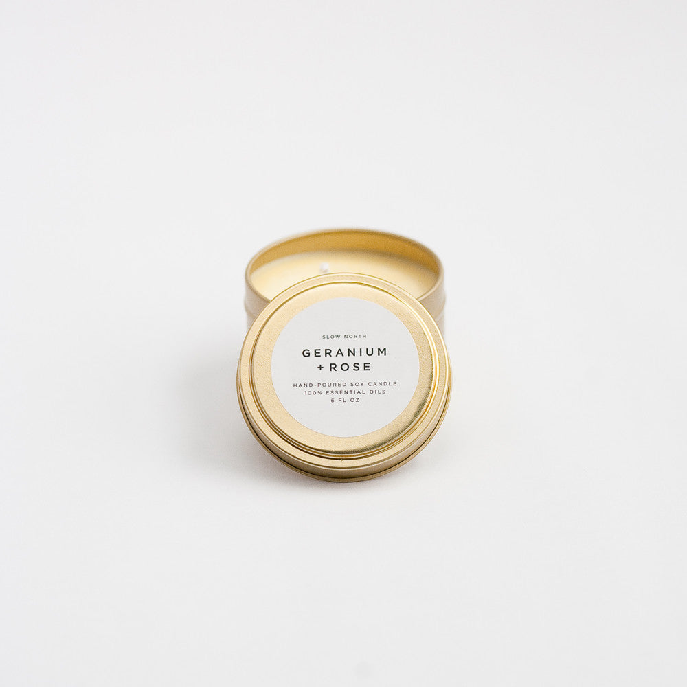 Geranium & Rose Soy Wax Candle