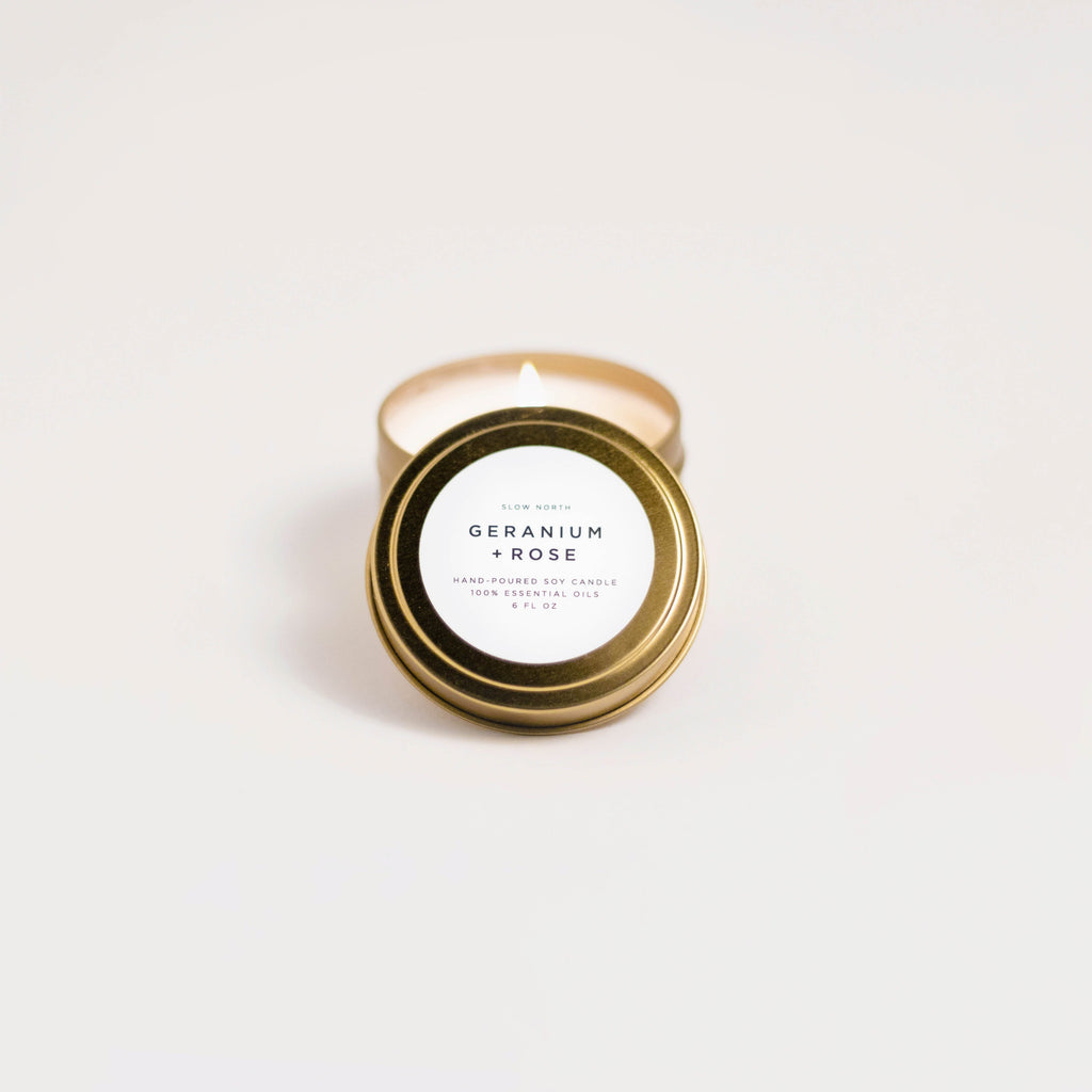Geranium & Rose Soy Wax Candle