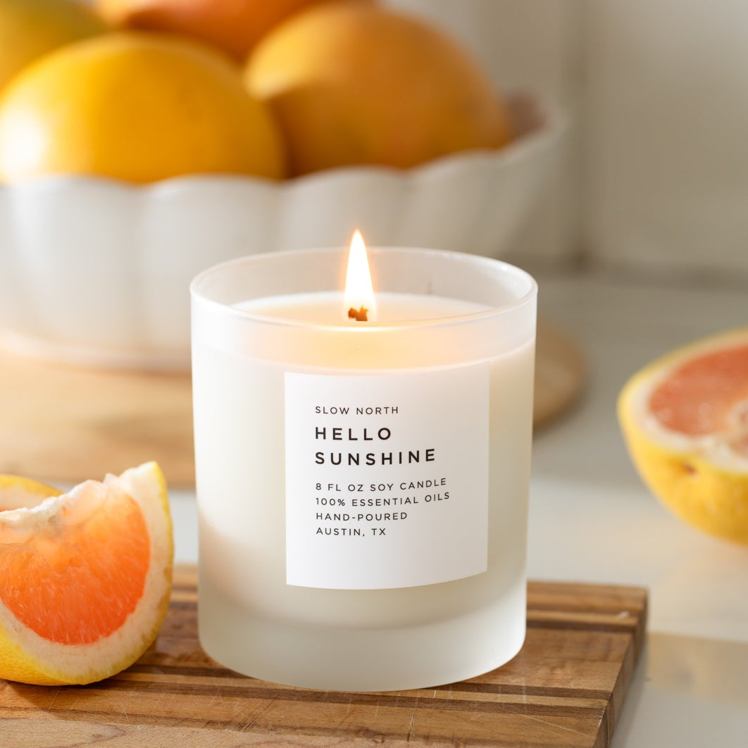 Hello Sunshine Signature Candle (Grapefruit + Geranium + Lime)